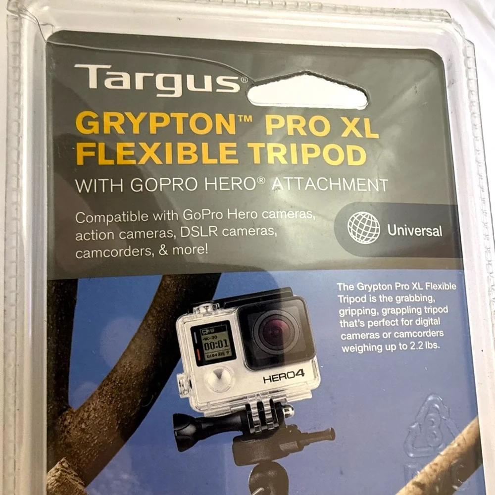Targus Grypton Pro XL Flexible Tripod with GoPro Mount New in Original Packaging